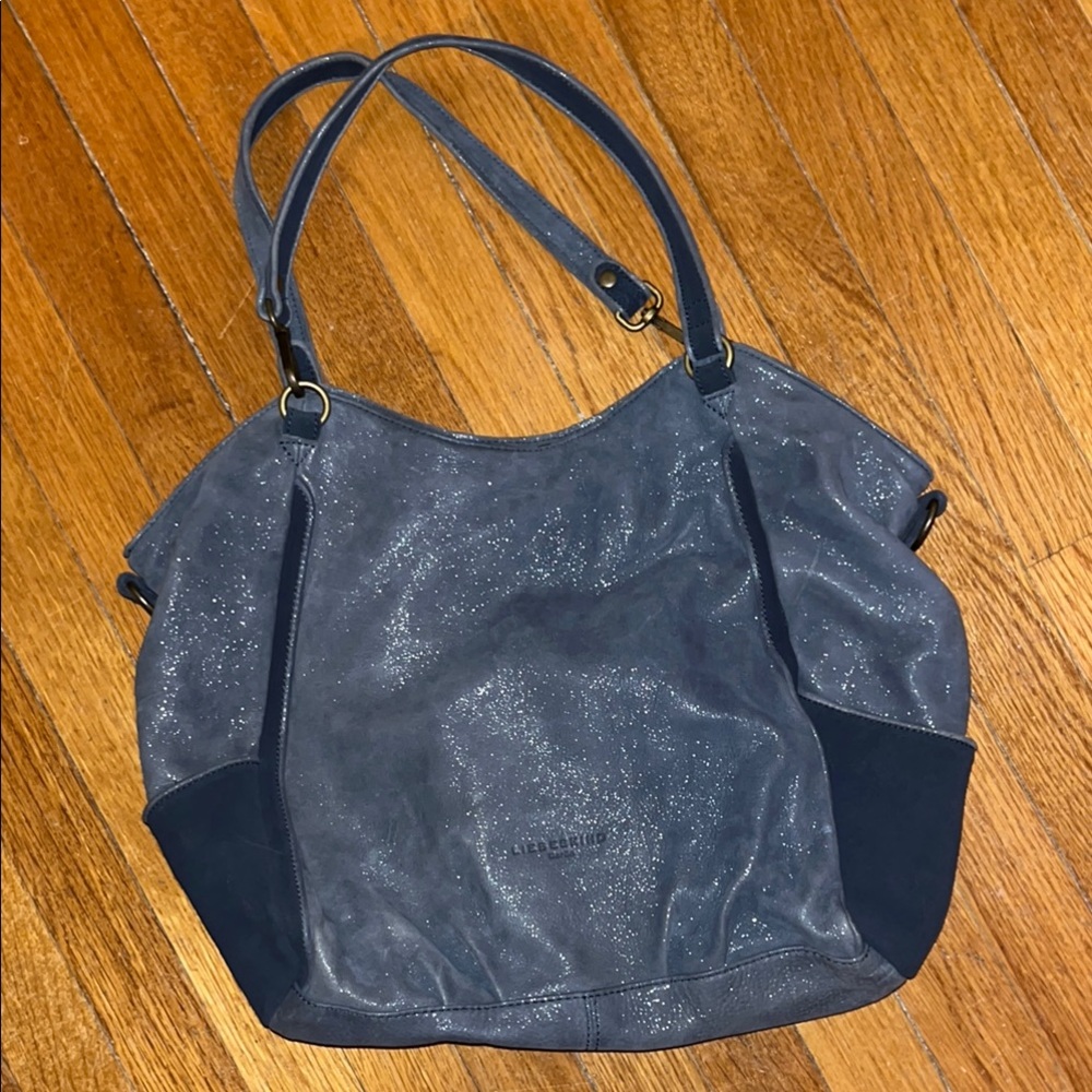 Liebeskind Leather metallic tote bag